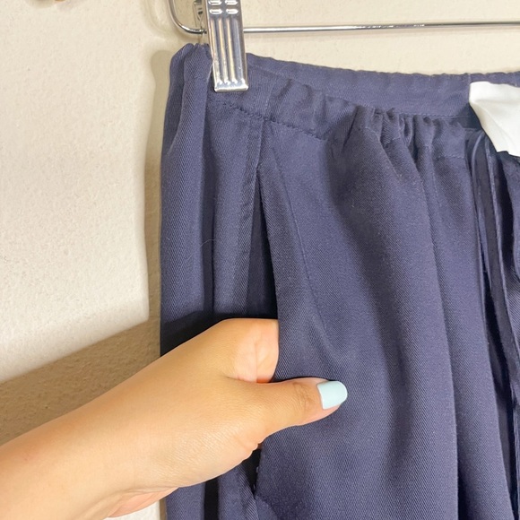 BONDI BORN | Japanese Lyocell Navy Waist Tie Lounge Pants - Picture 5 of 9